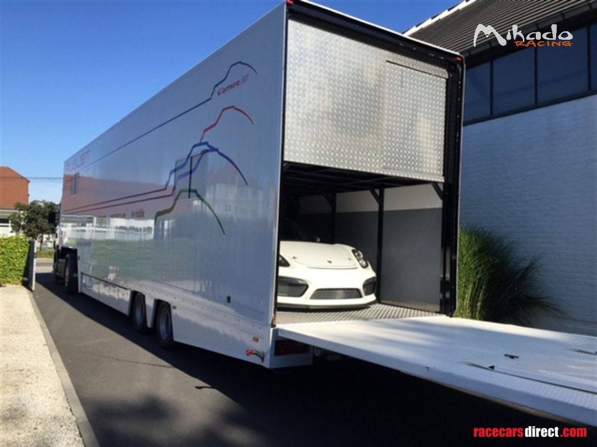 Remorque de course vintage + camion – capacité pour 3 voitures + espace de stockage + bureau à l’avant – photo 6 sur 6