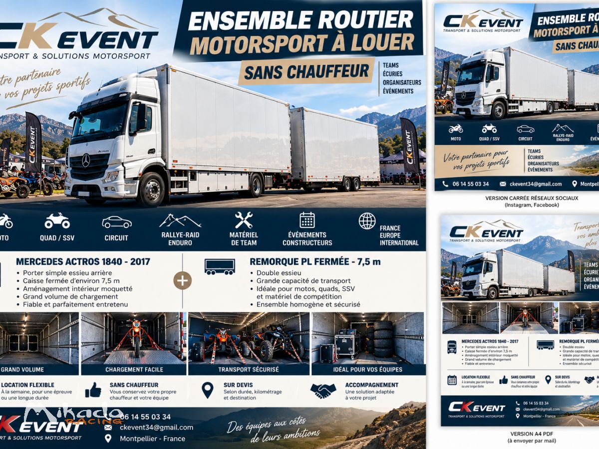 ENSEMBLE ROUTIER MOTORSPORT À LOUER AVEC OU SANS CHAUFFEUR – photo 2 sur 2