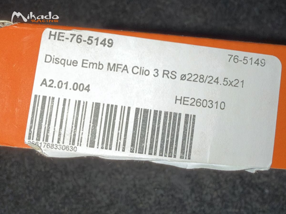 Disque embrayage Clio 3 rs cup neuf – photo 2 sur 2