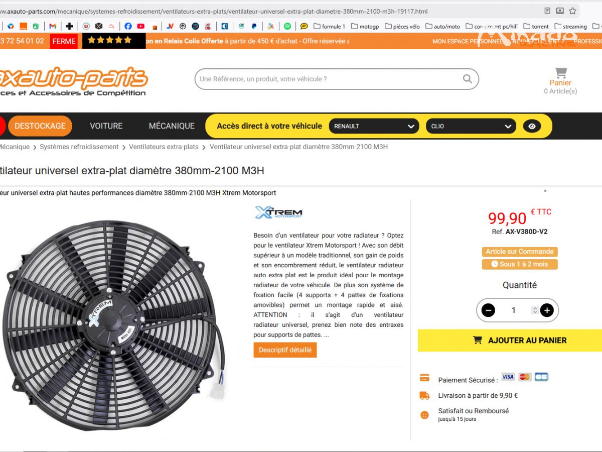 radiateur gros volume clio 3 – photo 2 sur 2