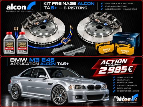 🔥 **BMW M3 E46 × ALCON TA6+ — KIT FREINAGE 6 PISTONS 355 MM | ACTION 2 985 €** 🔥