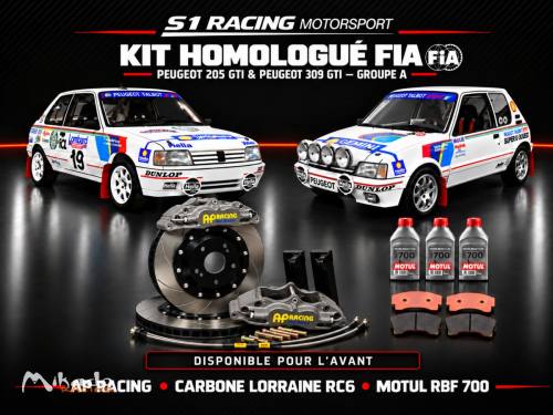 PEUGEOT 205 GTI & 309 GTI GROUPE A — KIT DE FREINAGE AVANT HOMOLOGUÉ FIA