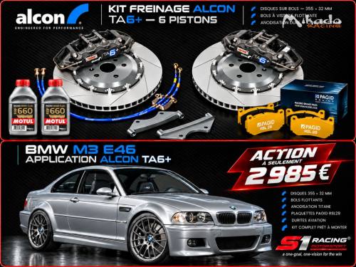 🔥 **BMW M3 E46 × ALCON TA6+ — KIT FREINAGE 6 PISTONS 355 MM | ACTION 2 985 €** 🔥