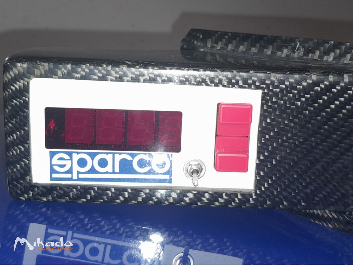 Chronometre Led Rouge type Sparco avec support carbone – photo 1 sur 3