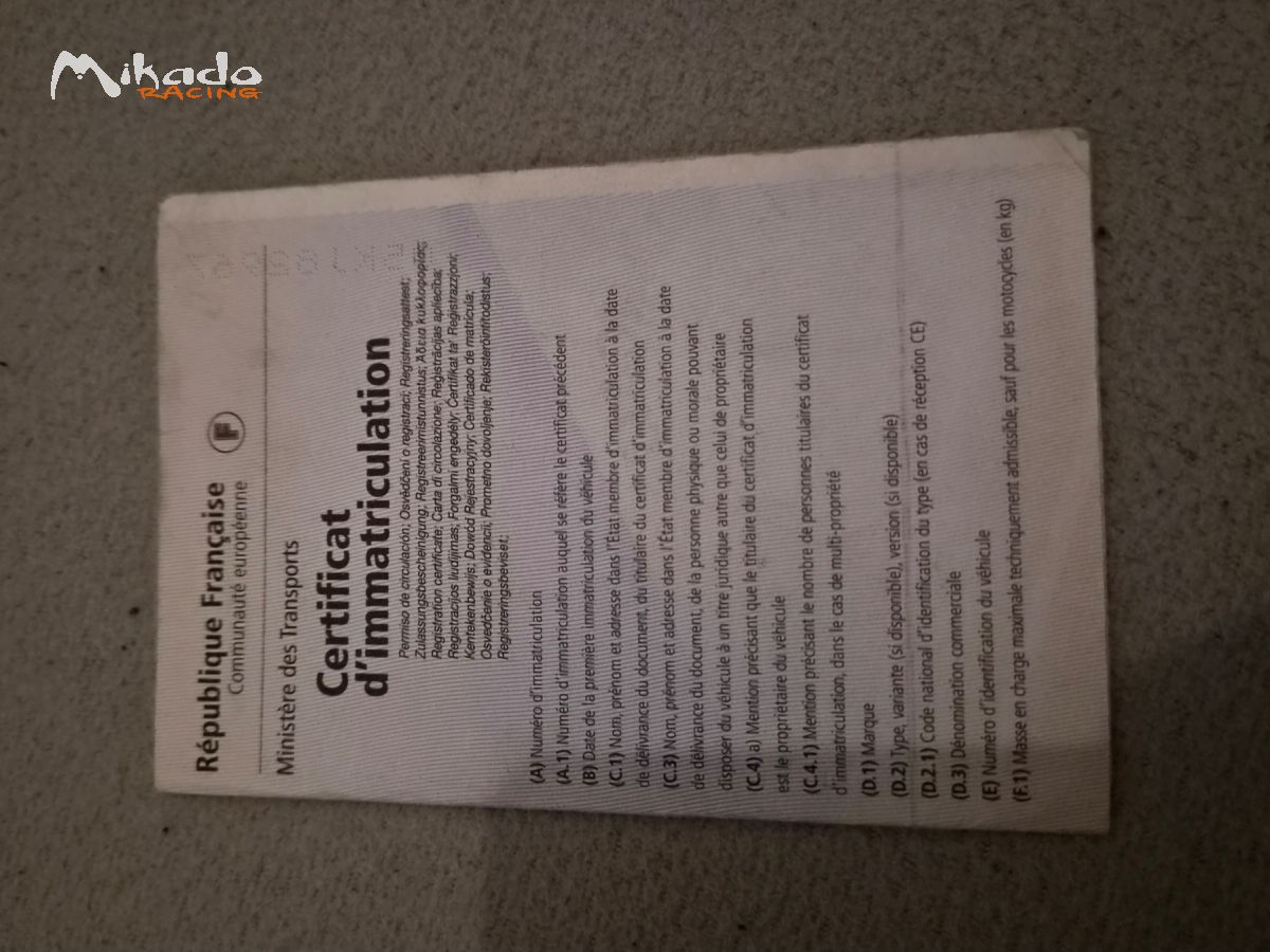 Carte grise 106 s16 et plaque identification – photo 1 sur 3