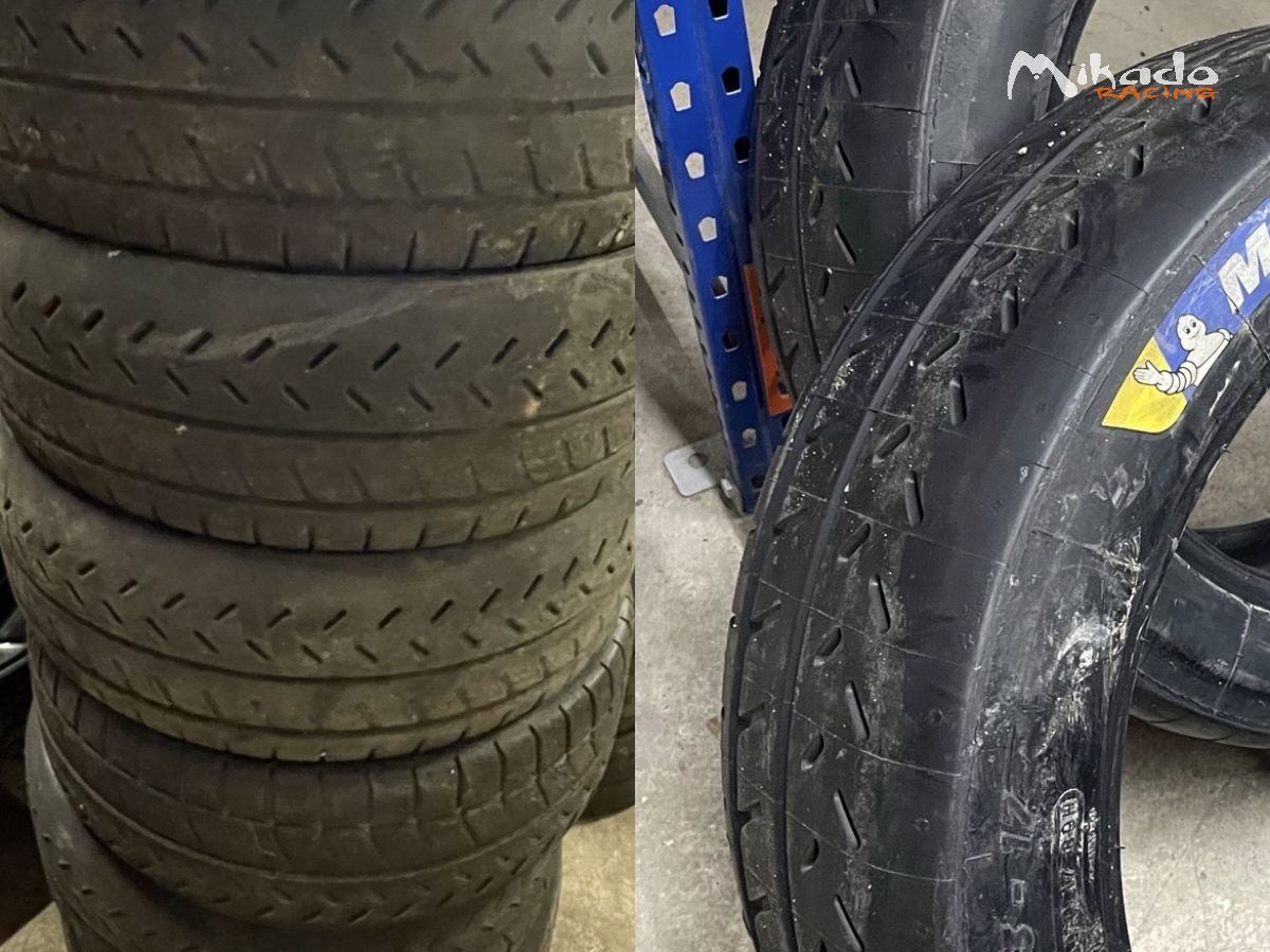 Lots de 8 pneus taille 17 Michelin pilote sport: on c x2 21neuf , x2 11 , x4 21 – photo 1 sur 10