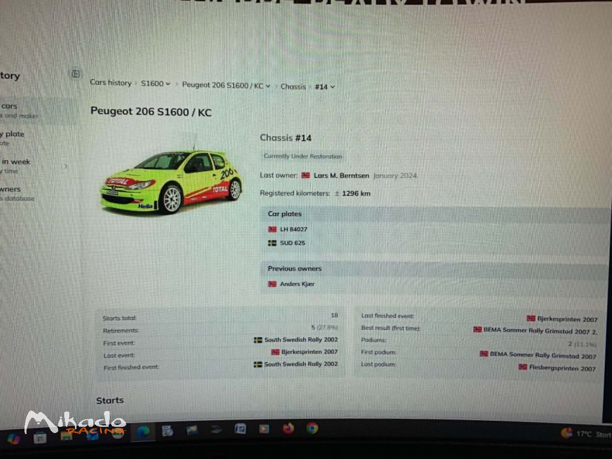 Peugeot 206 Super 1600 Nr14 – photo 1 sur 10