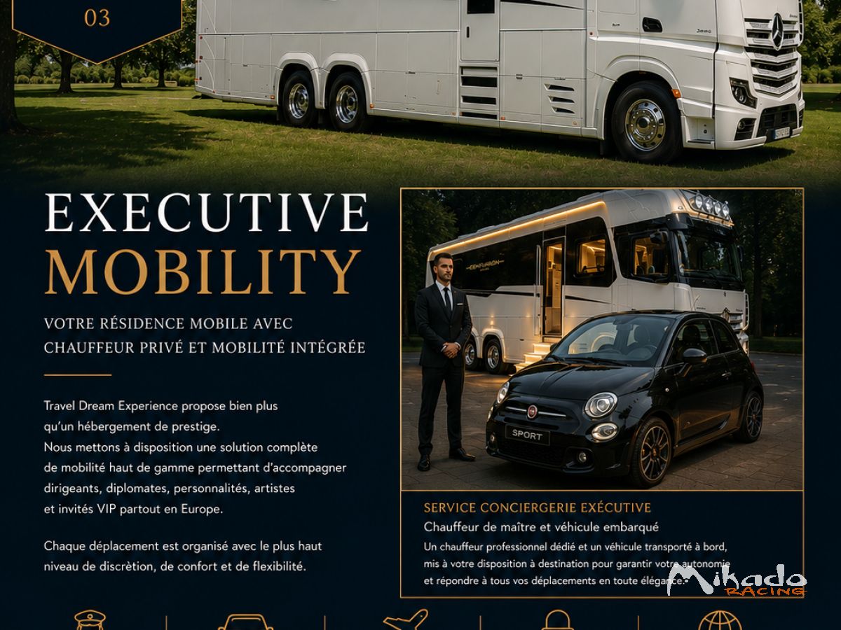 Motorhome de luxe VIP avec chauffeur – Hébergement sur circuit – photo 9 sur 10