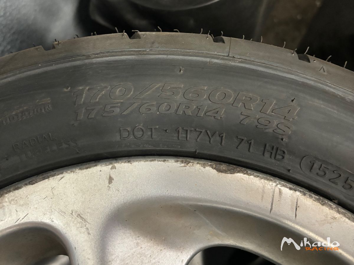 Lot 4 jantes + pneus Hankook 14 pouce pluie – photo 3 sur 3